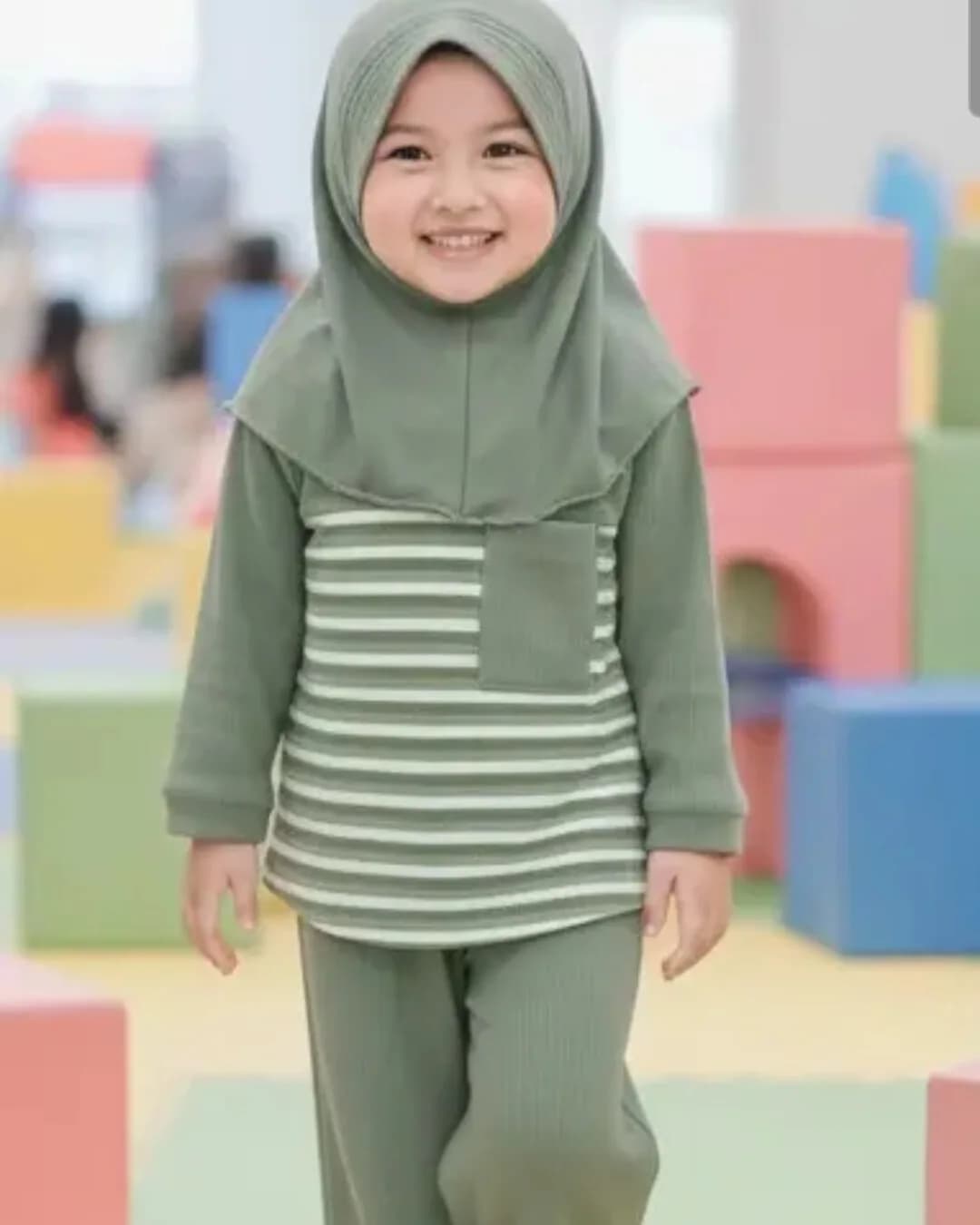 MAMIEKIDS ONESET COZY SAGE - Setelan Anak Perempuan Knit Nyaman 3