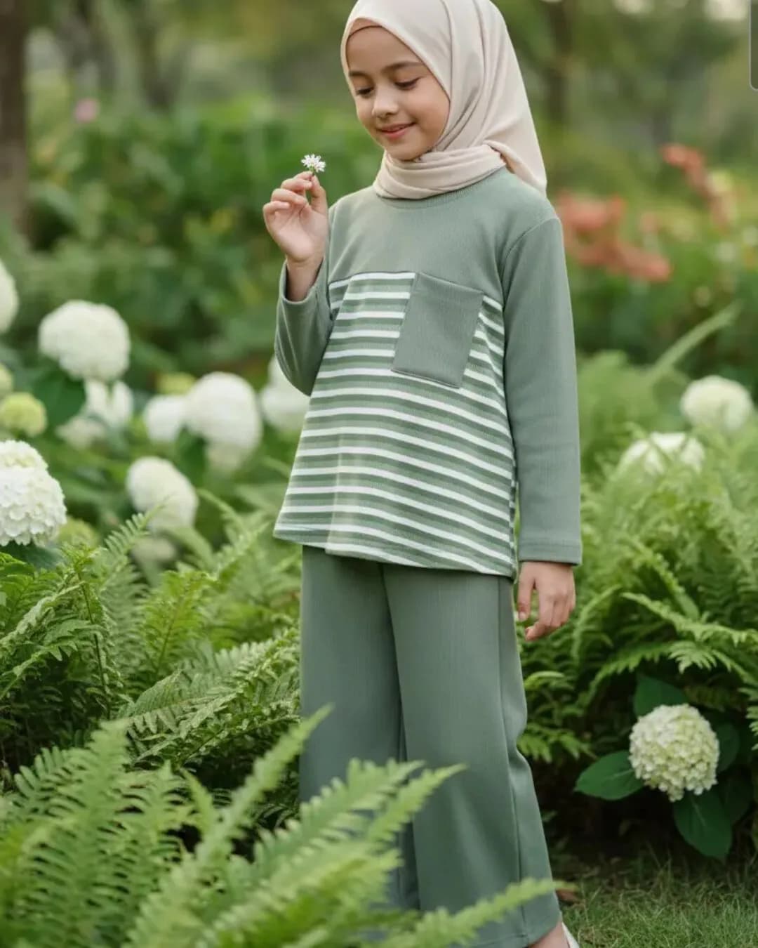 MAMIEKIDS ONESET COZY SAGE - Setelan Anak Perempuan Knit Nyaman 8