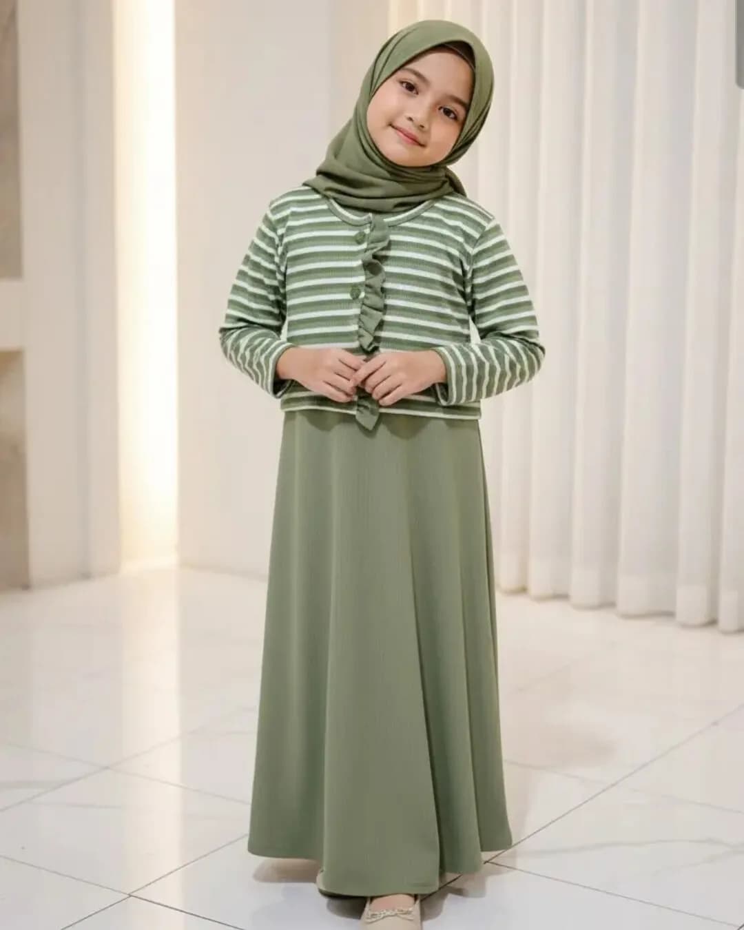 ALUNA KNIT OUTER - Gamis Dress Anak Perempuan Outer Knit Nyaman 9