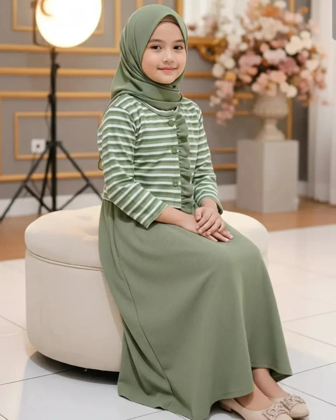 ALUNA KNIT OUTER - Gamis Dress Anak Perempuan Outer Knit Nyaman 8