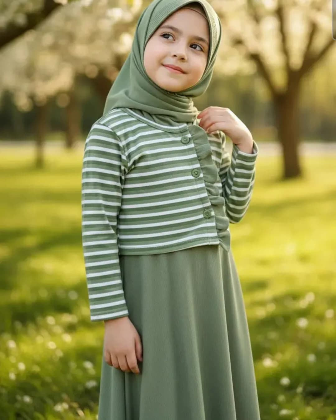 ALUNA KNIT OUTER - Gamis Dress Anak Perempuan Outer Knit Nyaman 1