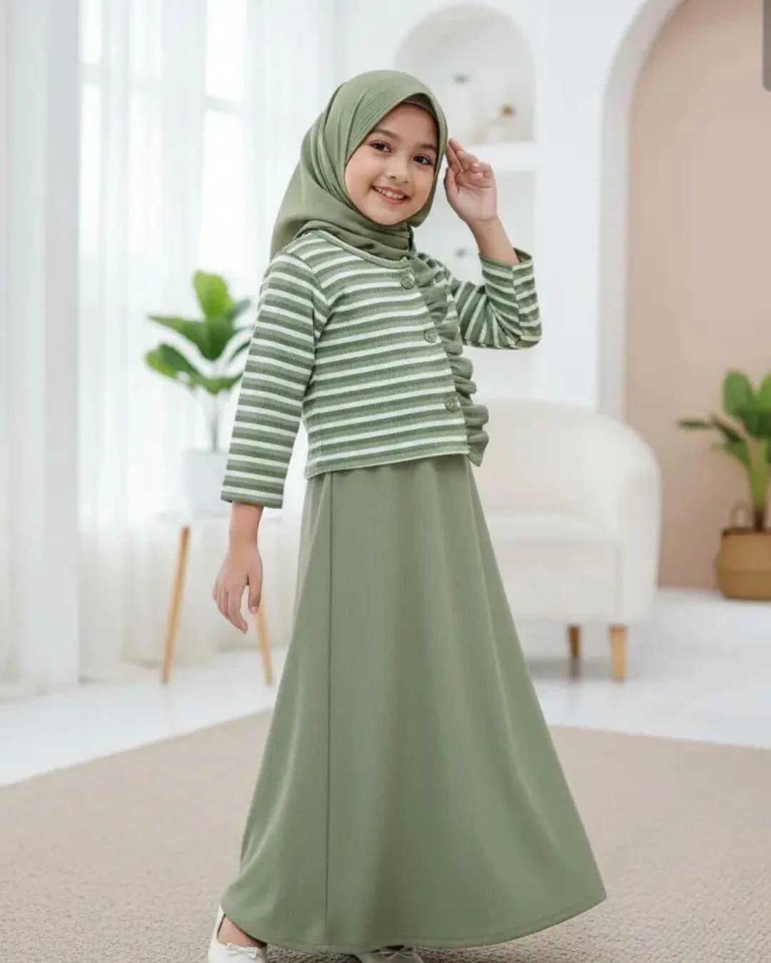 ALUNA KNIT OUTER - Gamis Dress Anak Perempuan Outer Knit Nyaman 6