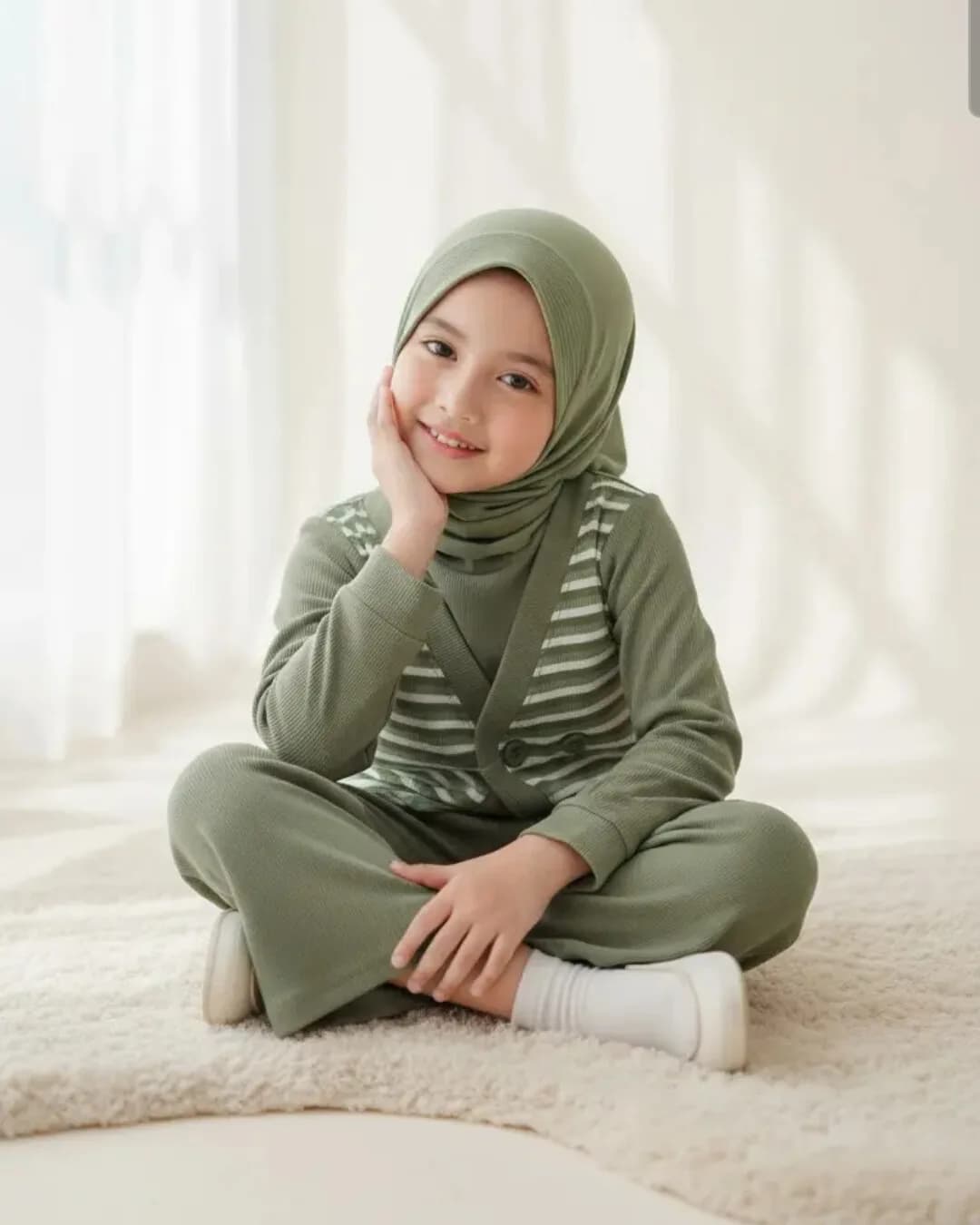 MAMIEKIDS ONESET CUTE SAGE - Setelan Anak Perempuan Knit Nyaman 3