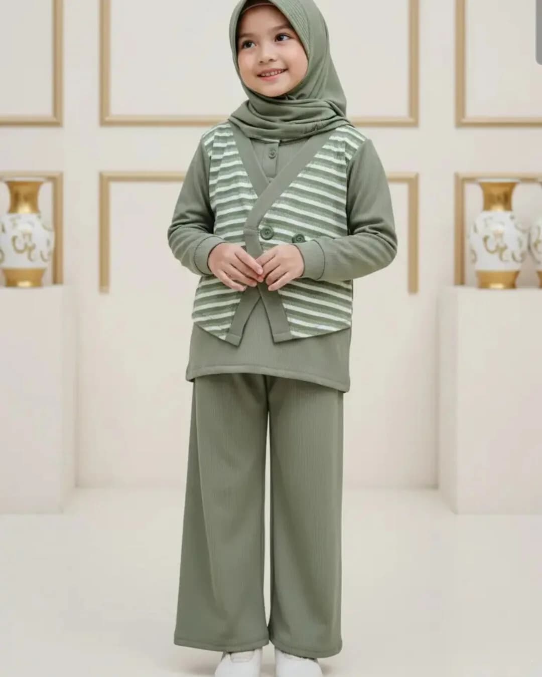 MAMIEKIDS ONESET CUTE SAGE - Setelan Anak Perempuan Knit Nyaman 6