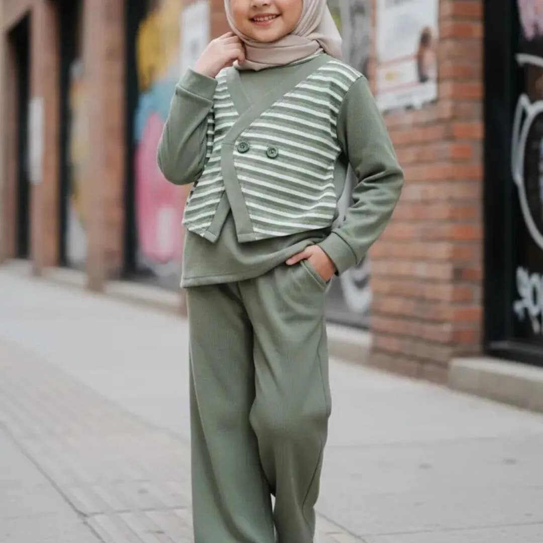 MAMIEKIDS ONESET CUTE SAGE - Setelan Anak Perempuan Knit Nyaman 7