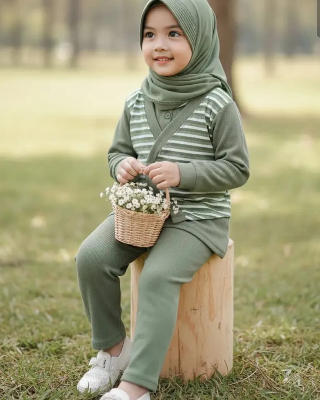MAMIEKIDS ONESET CUTE SAGE - Setelan Anak Perempuan Knit Nyaman 8