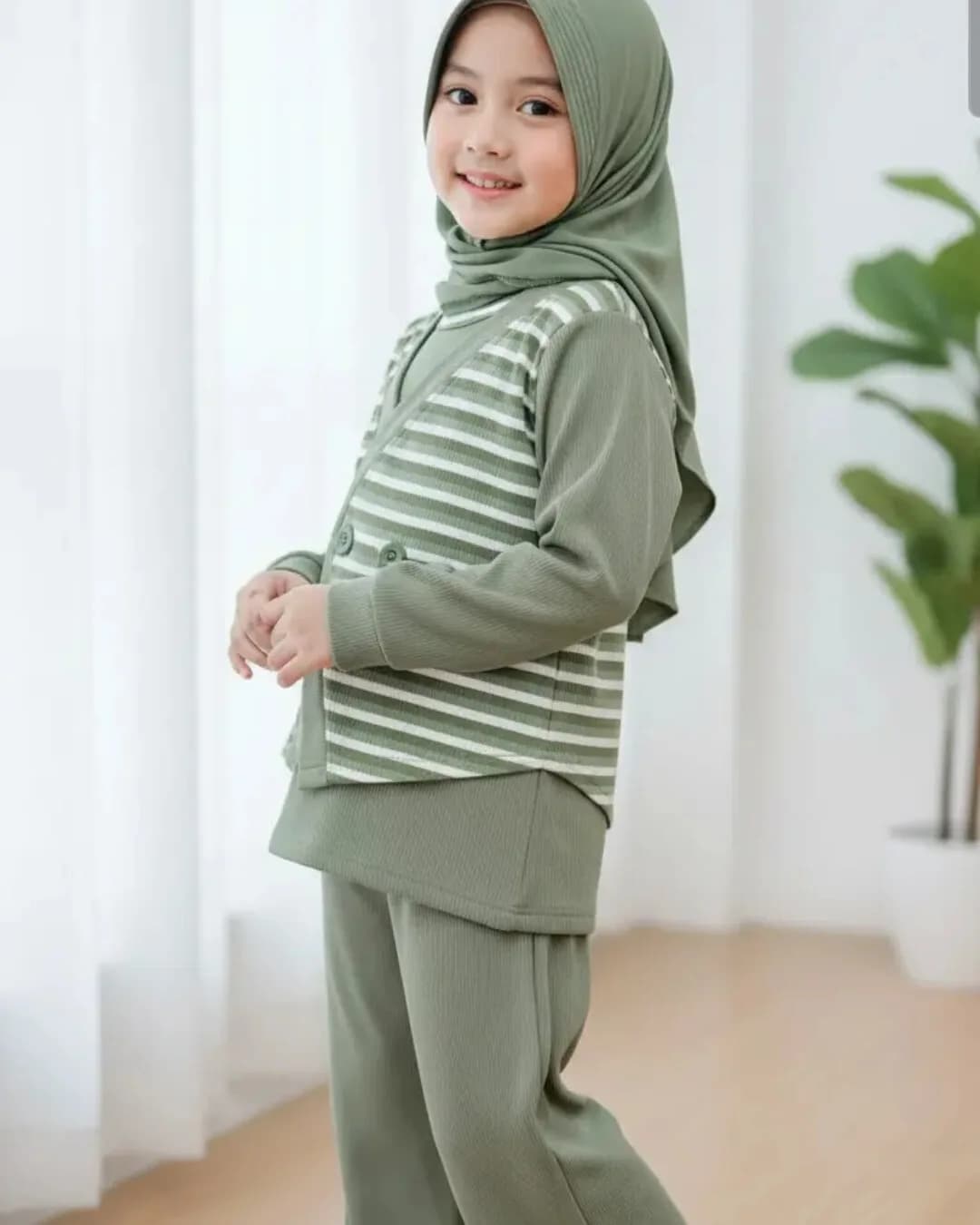 MAMIEKIDS ONESET CUTE SAGE - Setelan Anak Perempuan Knit Nyaman 1
