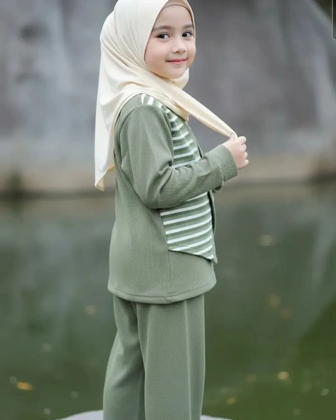 MAMIEKIDS ONESET CUTE SAGE - Setelan Anak Perempuan Knit Nyaman 9