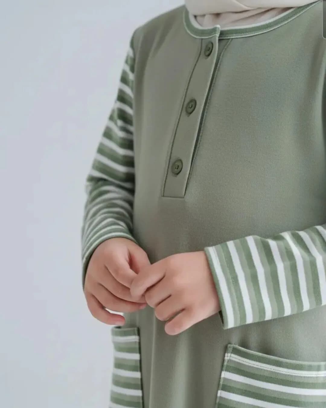 MAMIEKIDS AMEENA GAMIS - Gamis Dress Anak Perempuan Knit Kombinasi 6