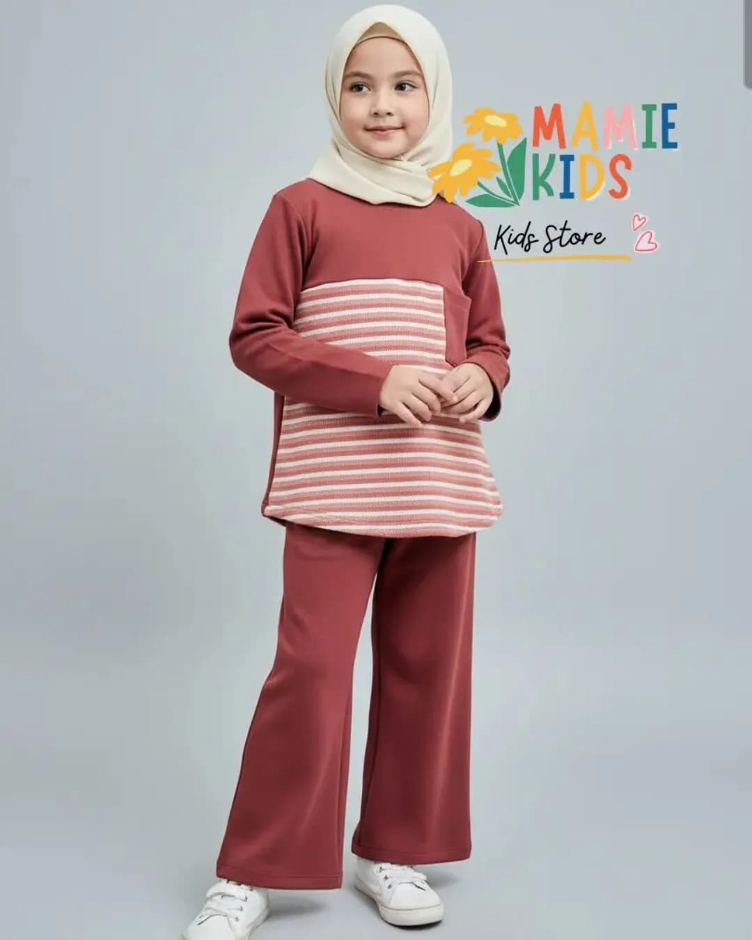 MAMIE KIDS ONESET COZY DUSTY PINK - Setelan Anak Perempuan Knit Nyaman 5