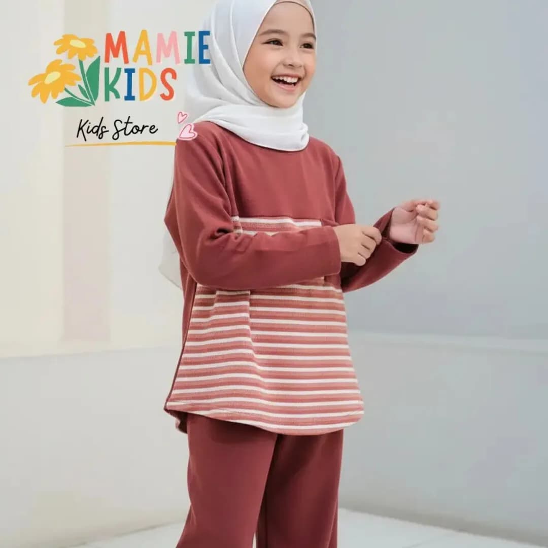 MAMIE KIDS ONESET COZY DUSTY PINK - Setelan Anak Perempuan Knit Nyaman 1
