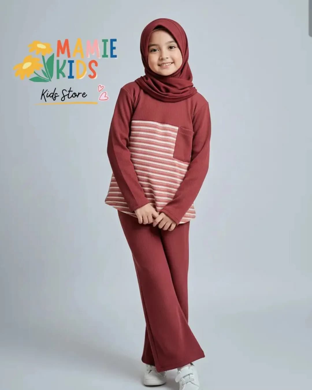 MAMIE KIDS ONESET COZY DUSTY PINK - Setelan Anak Perempuan Knit Nyaman 9