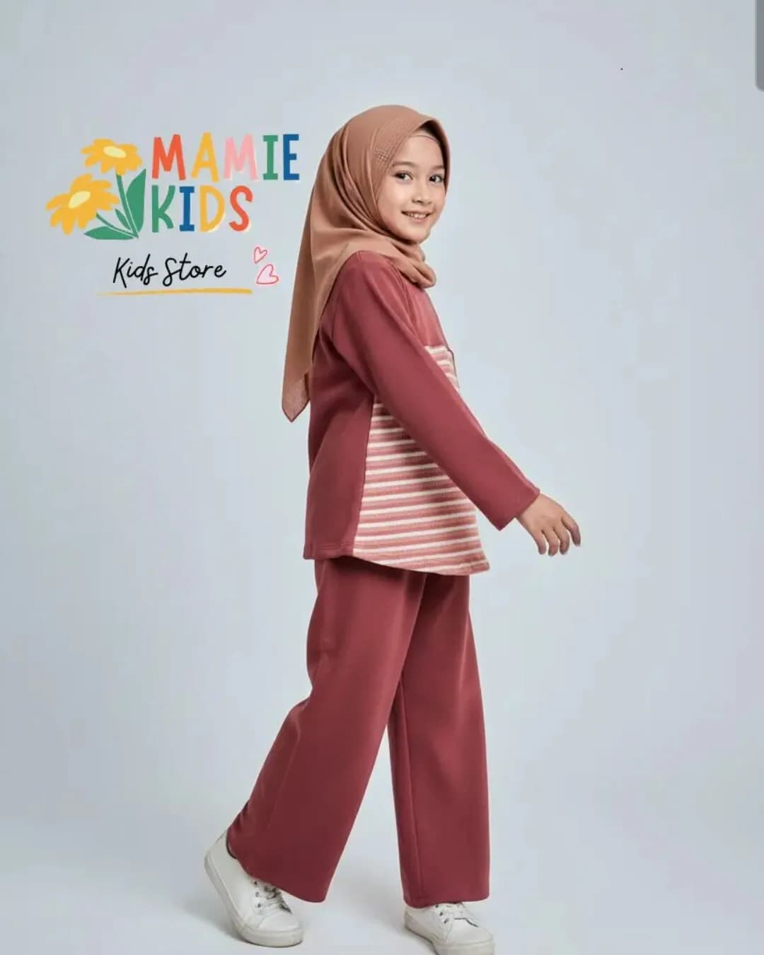 MAMIE KIDS ONESET COZY DUSTY PINK - Setelan Anak Perempuan Knit Nyaman 8