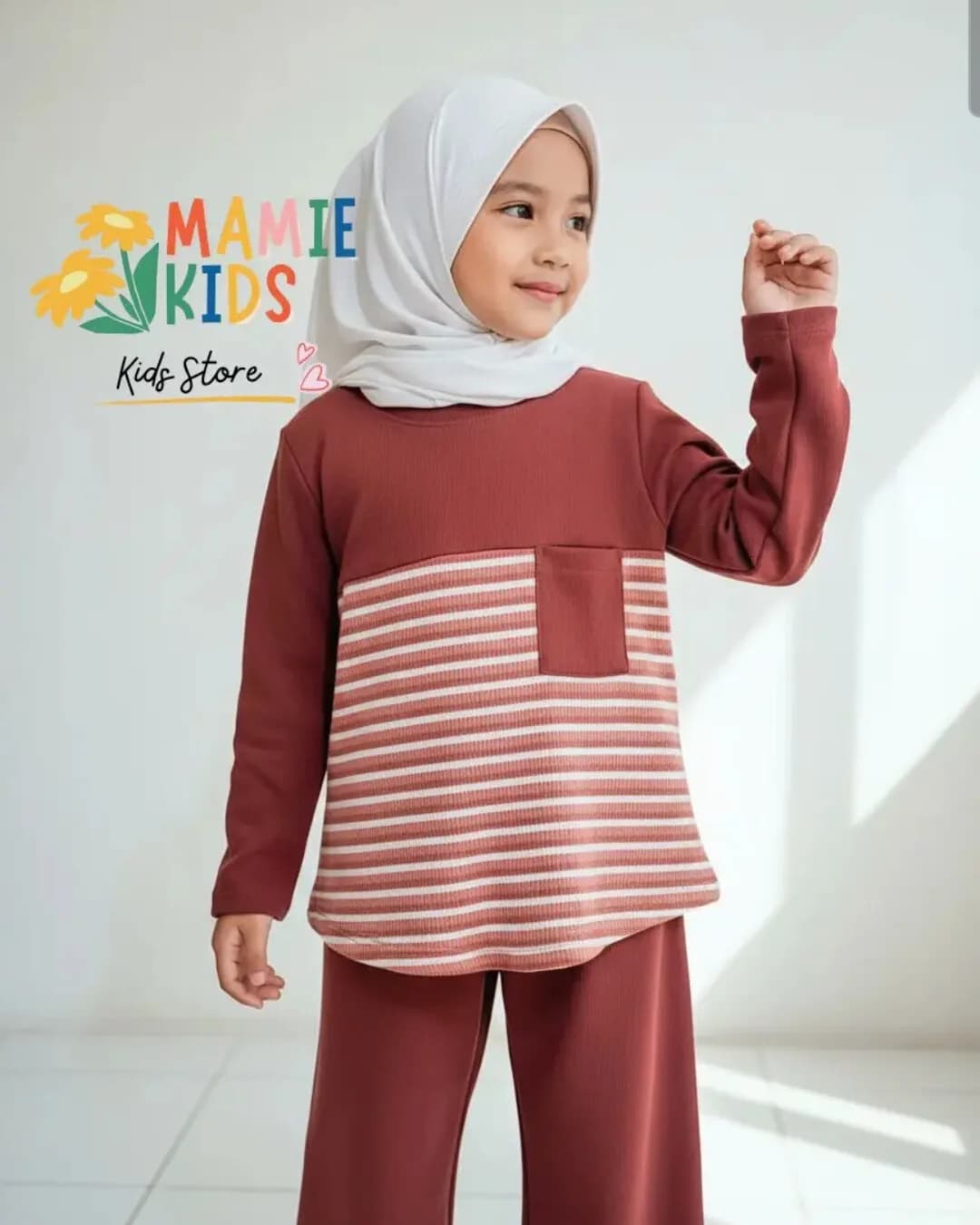 MAMIE KIDS ONESET COZY DUSTY PINK - Setelan Anak Perempuan Knit Nyaman 4