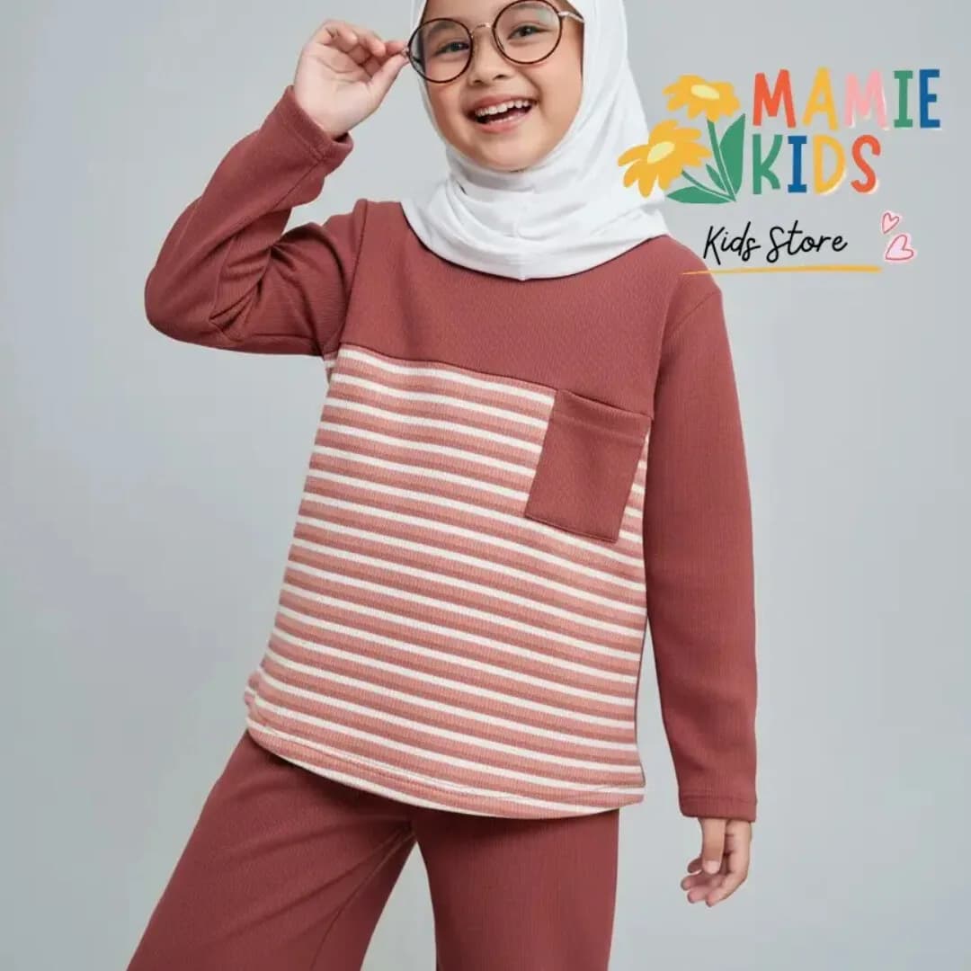 MAMIE KIDS ONESET COZY DUSTY PINK - Setelan Anak Perempuan Knit Nyaman 3