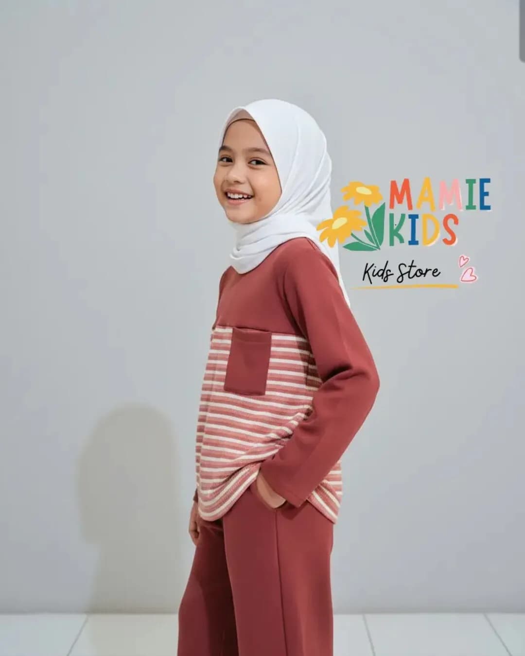 MAMIE KIDS ONESET COZY DUSTY PINK - Setelan Anak Perempuan Knit Nyaman 2